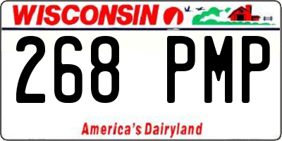 WI license plate 268PMP