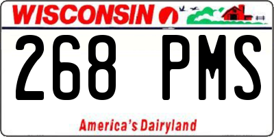 WI license plate 268PMS
