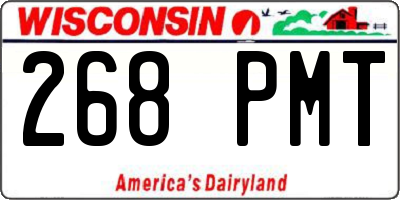 WI license plate 268PMT