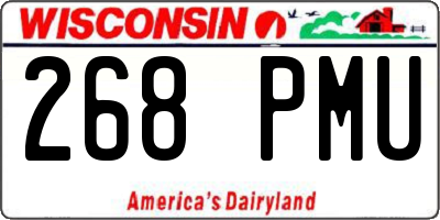 WI license plate 268PMU