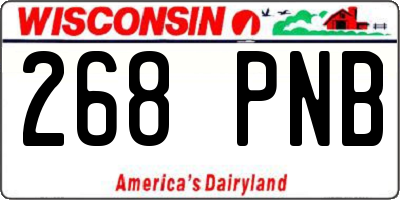 WI license plate 268PNB