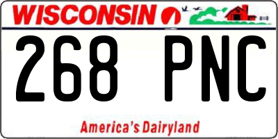 WI license plate 268PNC