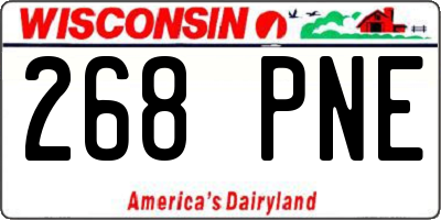 WI license plate 268PNE