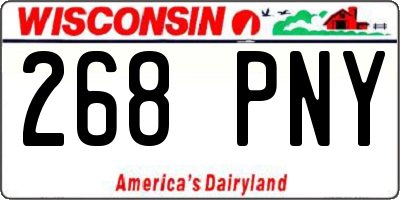 WI license plate 268PNY
