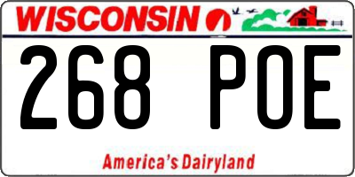 WI license plate 268POE