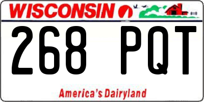 WI license plate 268PQT