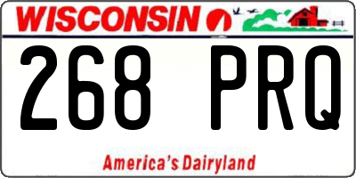 WI license plate 268PRQ