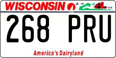 WI license plate 268PRU