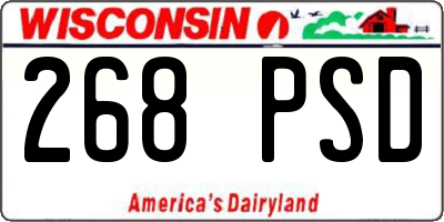 WI license plate 268PSD