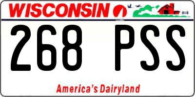 WI license plate 268PSS