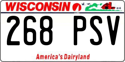 WI license plate 268PSV