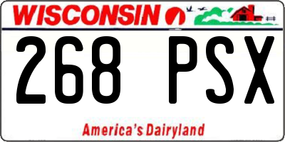 WI license plate 268PSX