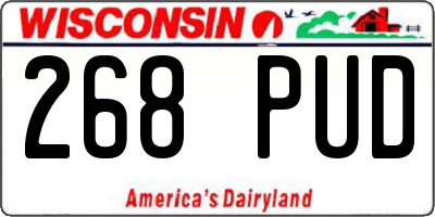 WI license plate 268PUD
