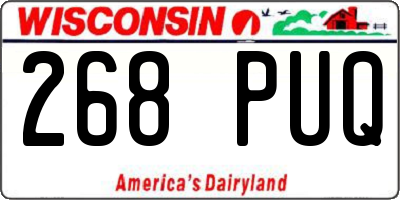 WI license plate 268PUQ