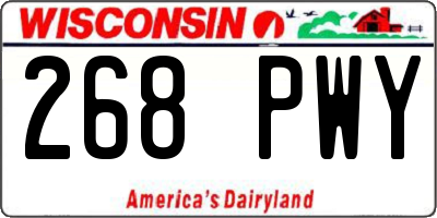 WI license plate 268PWY