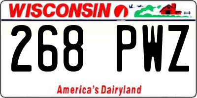 WI license plate 268PWZ