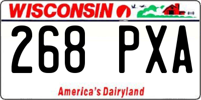 WI license plate 268PXA