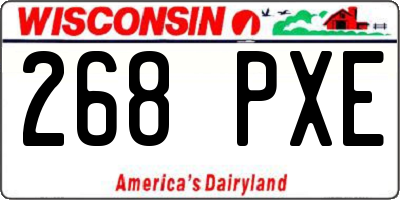 WI license plate 268PXE