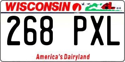 WI license plate 268PXL