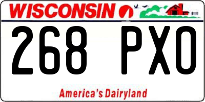 WI license plate 268PXO