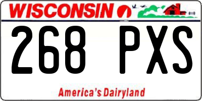 WI license plate 268PXS