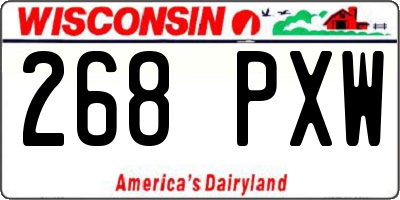 WI license plate 268PXW