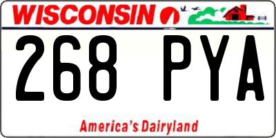 WI license plate 268PYA