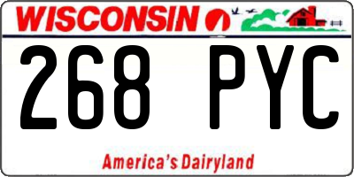 WI license plate 268PYC