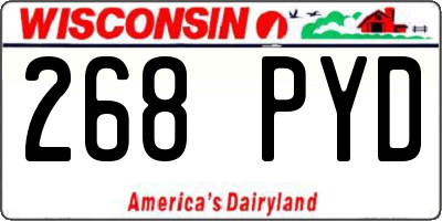 WI license plate 268PYD