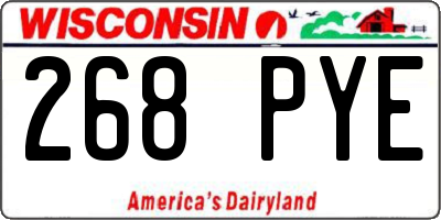 WI license plate 268PYE