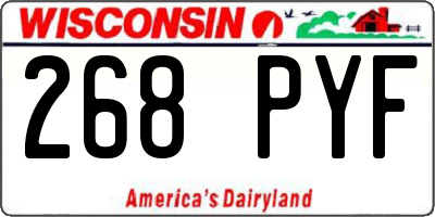 WI license plate 268PYF