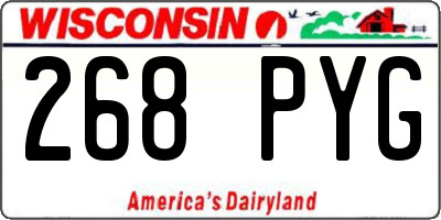 WI license plate 268PYG