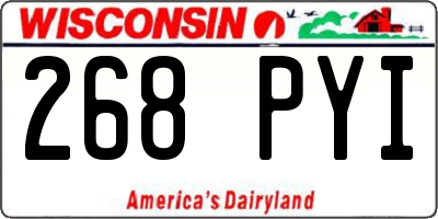WI license plate 268PYI