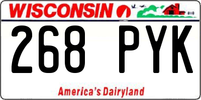 WI license plate 268PYK