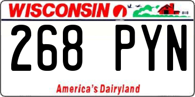 WI license plate 268PYN