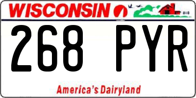 WI license plate 268PYR