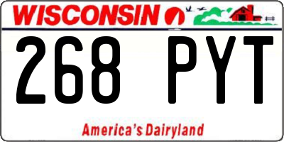 WI license plate 268PYT