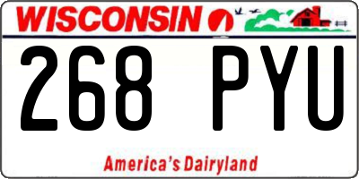 WI license plate 268PYU