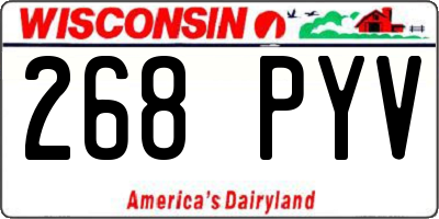WI license plate 268PYV