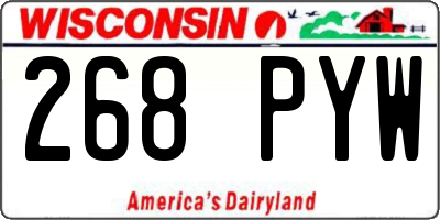 WI license plate 268PYW