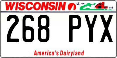 WI license plate 268PYX