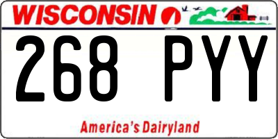 WI license plate 268PYY