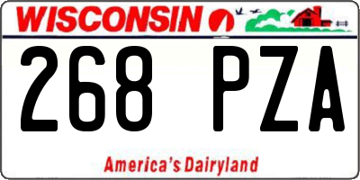 WI license plate 268PZA