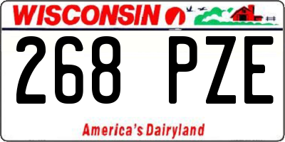 WI license plate 268PZE
