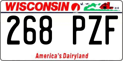 WI license plate 268PZF