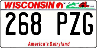 WI license plate 268PZG