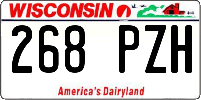 WI license plate 268PZH