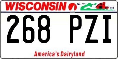 WI license plate 268PZI