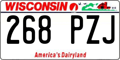 WI license plate 268PZJ