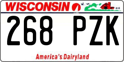 WI license plate 268PZK